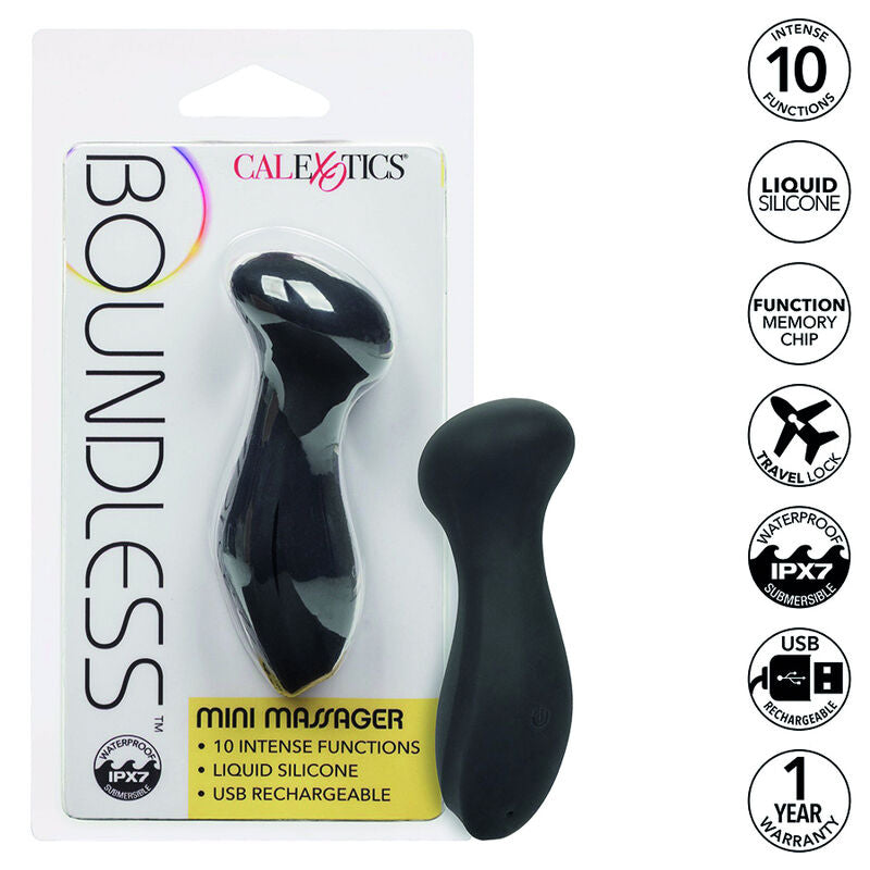 CALEXOTICS Boundless Masajeador Mini – Masajeador Compacto Con 10 Funciones Intensas