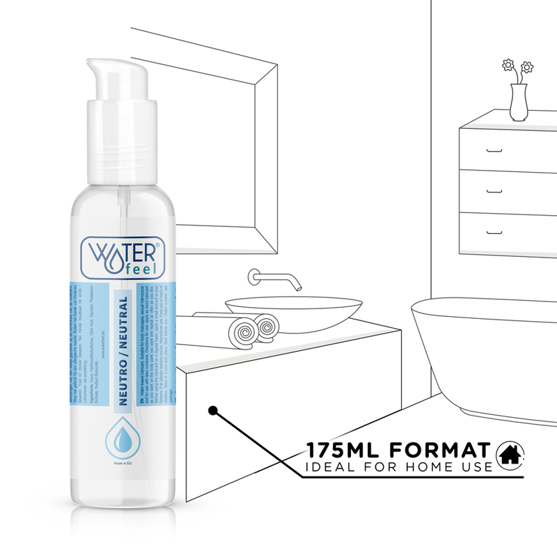 WATERFEEL Lubricante Natural 175 ML – Suave y Sedoso Con Base Agua Para Una Experiencia Placentera
