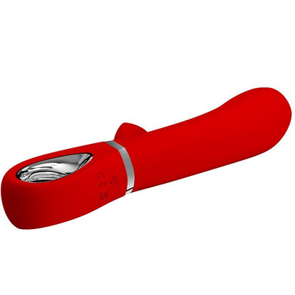 PRETTY LOVE Thomas Vibrador Multifunción Rojo – Silicona Suave Con 7 Funciones Para Placer Intenso