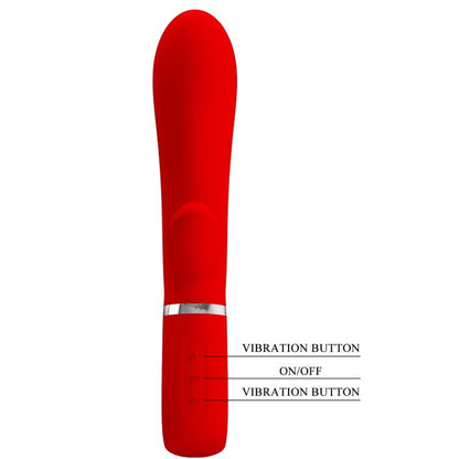 PRETTY LOVE Thomas Vibrador Multifunción Rojo – Silicona Suave Con 7 Funciones Para Placer Intenso
