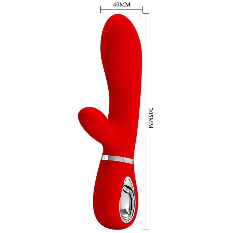 PRETTY LOVE Thomas Vibrador Multifunción Rojo – Silicona Suave Con 7 Funciones Para Placer Intenso