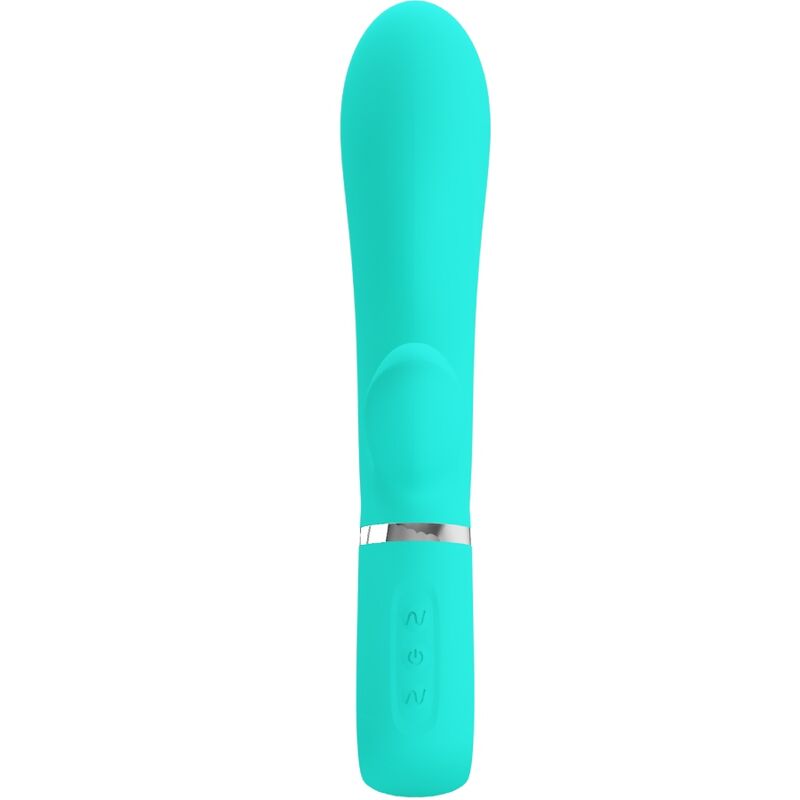 PRETTY LOVE Thomas Vibrador Punto G Multifunción Verde Agua – Silicona Suave Con 7 Funciones Para Placer Intenso