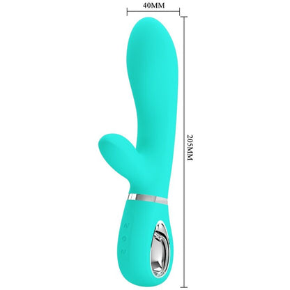 PRETTY LOVE Thomas Vibrador Punto G Multifunción Verde Agua – Silicona Suave Con 7 Funciones Para Placer Intenso