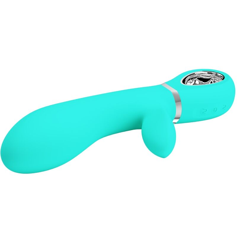 PRETTY LOVE Thomas Vibrador Punto G Multifunción Verde Agua – Silicona Suave Con 7 Funciones Para Placer Intenso