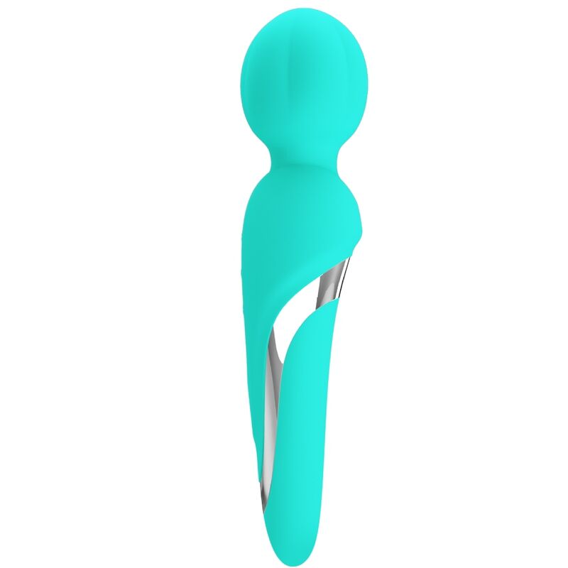 PRETTY LOVE Walter Aqua Green Wand Vibrator – Massaggiatore in morbido silicone con 7 funzioni di vibrazione
