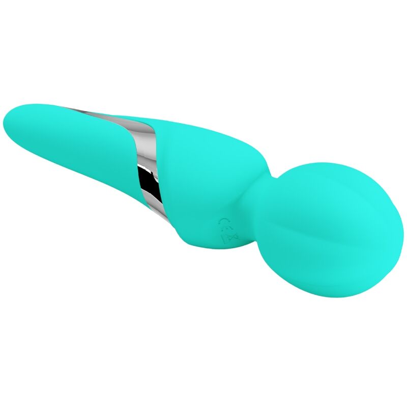 PRETTY LOVE Walter Aqua Green Wand Vibrator – Massaggiatore in morbido silicone con 7 funzioni di vibrazione