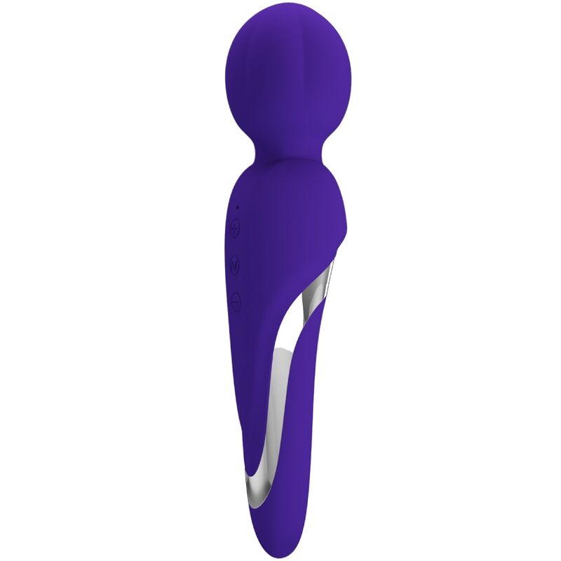PRETTY LOVE Walter Vibrador Wand Violeta – Masajeador De Silicona Suave Con 7 Funciones De Vibración