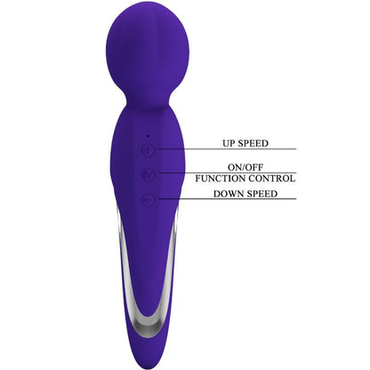 PRETTY LOVE Walter Vibrador Wand Violeta – Masajeador De Silicona Suave Con 7 Funciones De Vibración