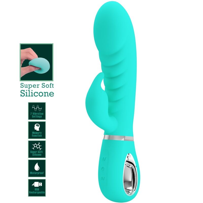 Pretty Love Prescott Vibrador Punto G Multifunción Verde Agua – Diseño Ergonómico Para Placer Interno Y Externo