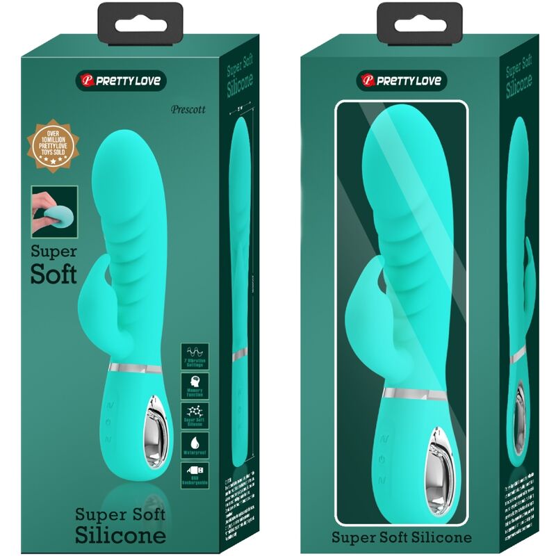 Pretty Love Prescott Vibrador Punto G Multifunción Verde Agua – Diseño Ergonómico Para Placer Interno Y Externo