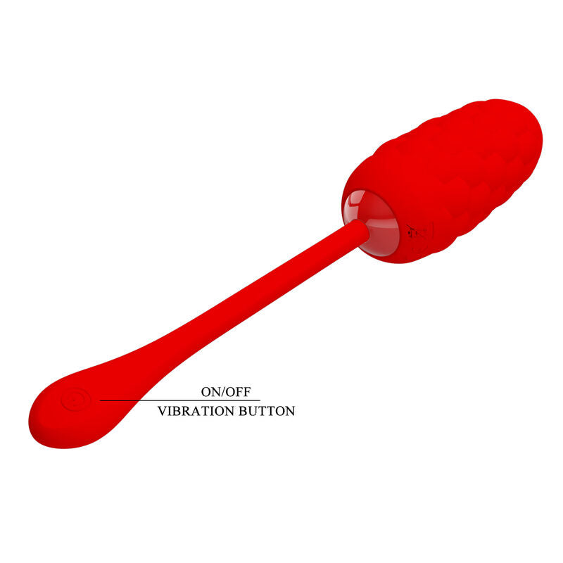 Pretty Love Huevo Vibrador Rojo – Textura Marina Con 12 Potentes Modos De Vibración