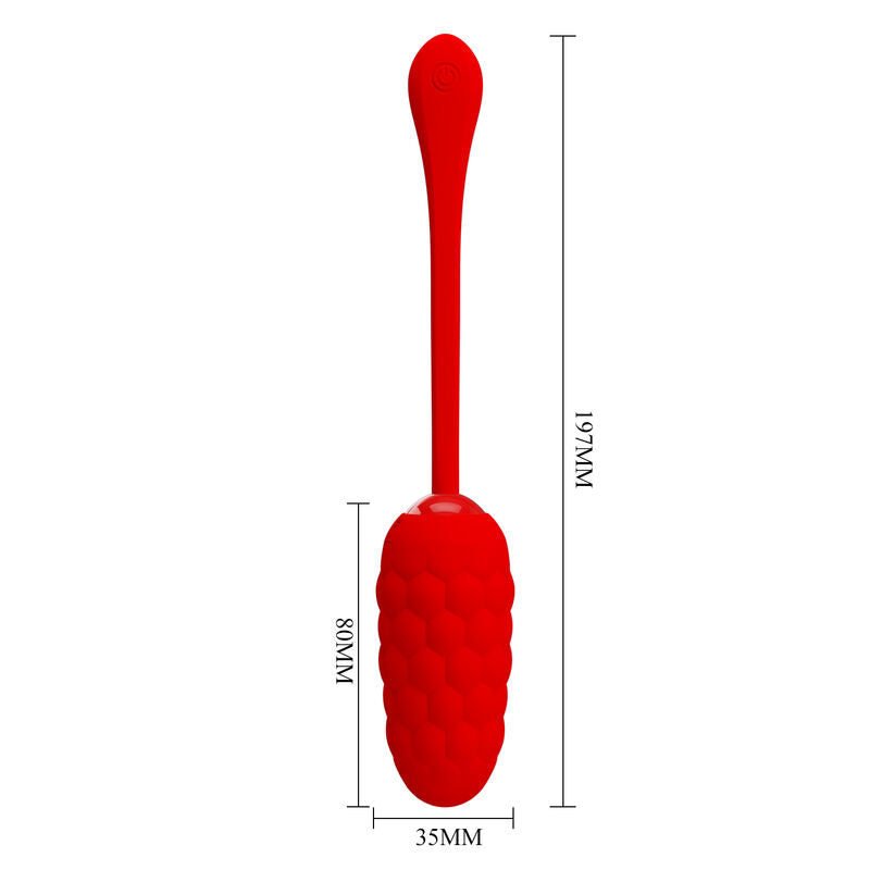 Pretty Love Huevo Vibrador Rojo – Textura Marina Con 12 Potentes Modos De Vibración
