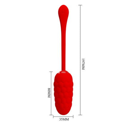 Pretty Love Huevo Vibrador Rojo – Textura Marina Con 12 Potentes Modos De Vibración