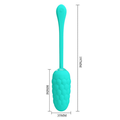 PRETTY LOVE Huevo Vibrador Verde Agua – Diseño Texturizado Recargable Para Placer Sensorial