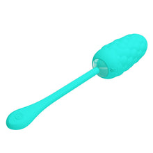 PRETTY LOVE - RECHARGEABLE VIBRATING EGG WITH MARINE TEXTURE IN AQUA GREEN