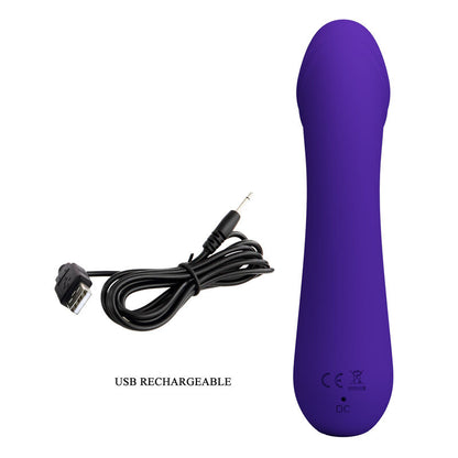 PRETTY LOVE Cetus Vibratore Viola Ricaricabile – Design Ergonomico con Silicone Morbido per un Piacere Intenso
