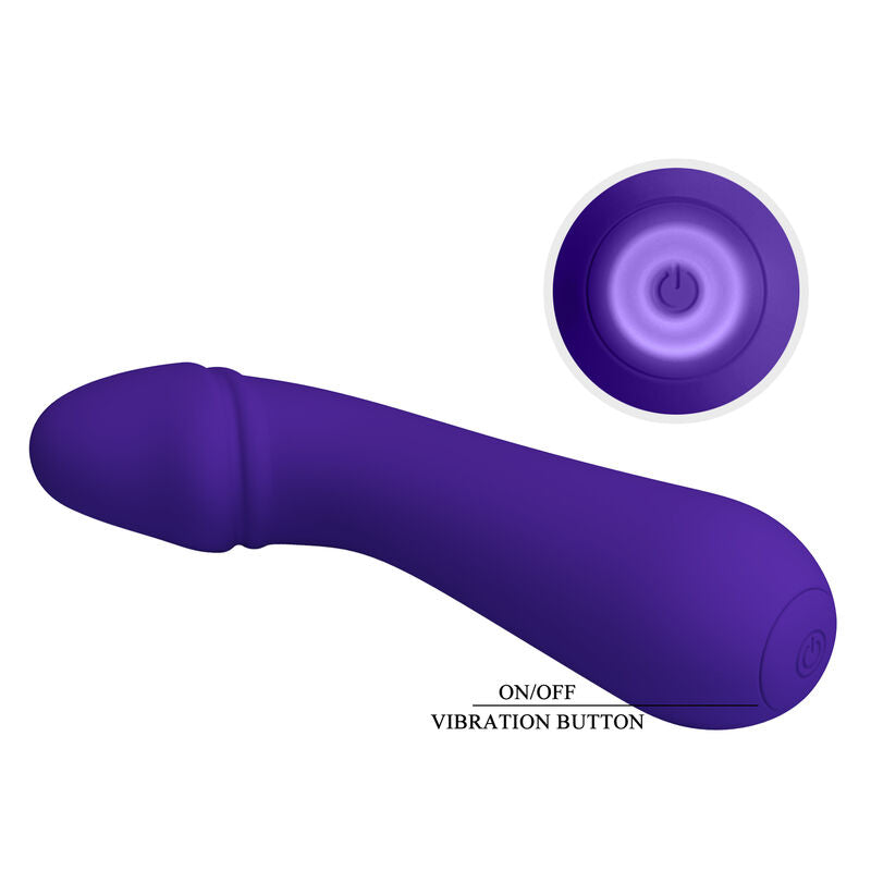 PRETTY LOVE Cetus Vibratore Viola Ricaricabile – Design Ergonomico con Silicone Morbido per un Piacere Intenso