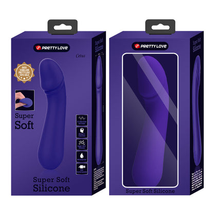 PRETTY LOVE Cetus Vibratore Viola Ricaricabile – Design Ergonomico con Silicone Morbido per un Piacere Intenso