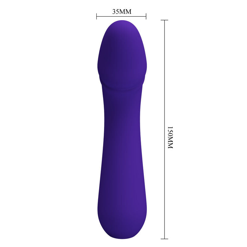 PRETTY LOVE Cetus Vibratore Viola Ricaricabile – Design Ergonomico con Silicone Morbido per un Piacere Intenso