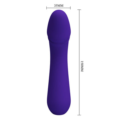 PRETTY LOVE Cetus Vibratore Viola Ricaricabile – Design Ergonomico con Silicone Morbido per un Piacere Intenso