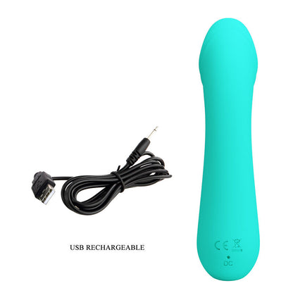PRETTY LOVE Cetus Vibratore Ricaricabile Verde Acqua – Design Ergonomico con Silicone Medico per il Piacere Intimo