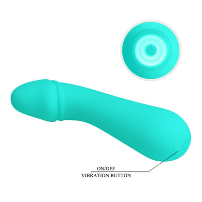 PRETTY LOVE Cetus Vibratore Ricaricabile Verde Acqua – Design Ergonomico con Silicone Medico per il Piacere Intimo