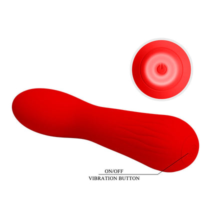 PRETTY LOVE Faun Vibrador Recargable Rojo – Diseño Curvado Para Placer Óptimo