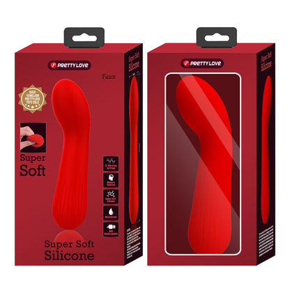 PRETTY LOVE Faun Vibrador Recargable Rojo – Diseño Curvado Para Placer Óptimo