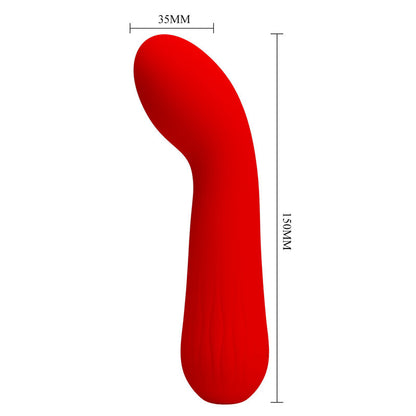 PRETTY LOVE Faun Vibrador Recargable Rojo – Diseño Curvado Para Placer Óptimo