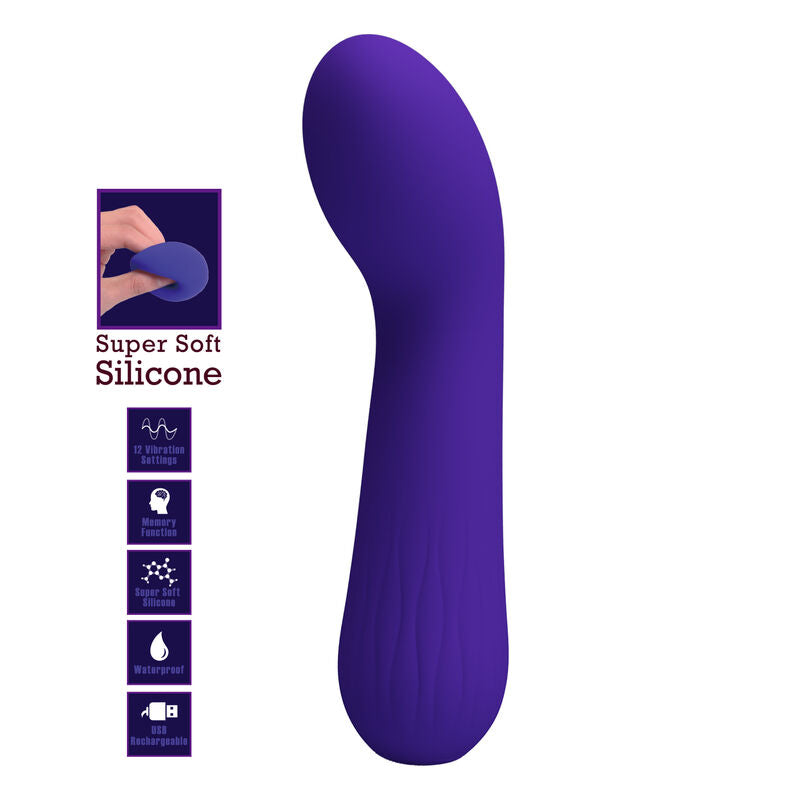 Pretty Love Faun Vibratore Viola Ricaricabile – Design Ergonomico con Silicone Medico per un Piacere Intenso