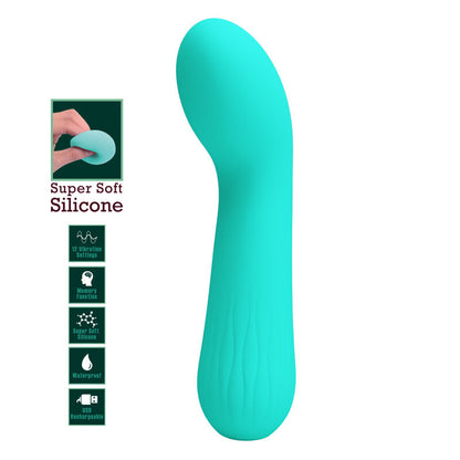 PRETTY LOVE Faun Vibrador Recargable Verde Agua – Diseño Ergonómico Para Placer Personal