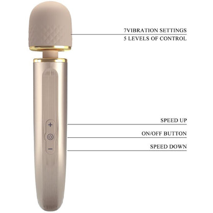 Comprar PRETTY LOVE Masajeador 7 Modos Vibración Champagne – Silicona Médica Hipoalergénica Para Placer Seguro-Noxtic