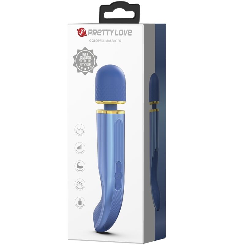 PRETTY LOVE Masajeador 7 Modos Vibración Azul – Diseño Ergonómico Para Una Experiencia Sensorial Superior