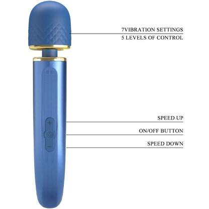 Comprar PRETTY LOVE Masajeador 7 Modos Vibración Azul – Diseño Ergonómico Para Una Experiencia Sensorial Superior-Noxtic