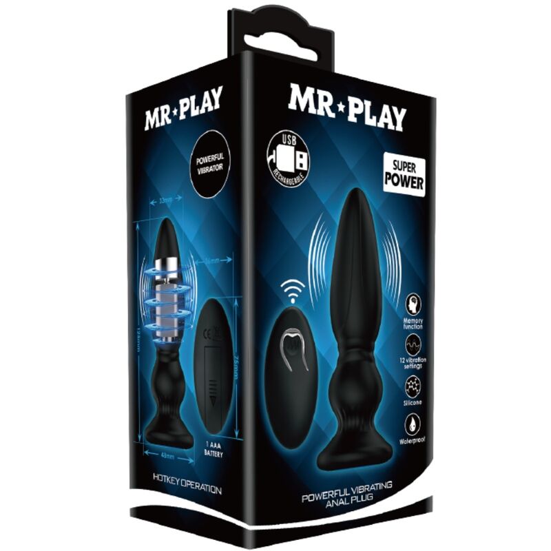 MR PLAY Potente vibratore con telecomando – Design elegante per un piacere personalizzato