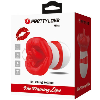 Pretty Love Mina Estimulador Lengua Rojo Claro – Diseño Realista Para Experiencia Única