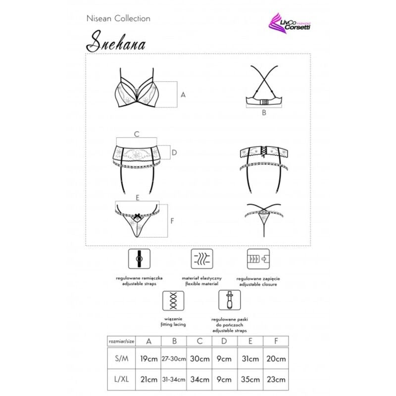 LIVCO Corsetti Fashion Snehana LC 90443 – Conjunto De Lencería Elegante Con Sujetador Y Liguero