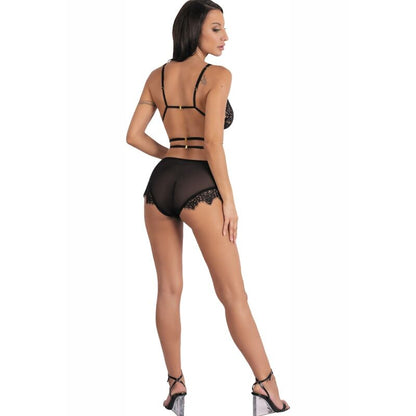 Livco Corsetti Fashion Drezna LC 90733 Sujetador y Panty Negro – Conjunto de Lencería Elegante y Confortable