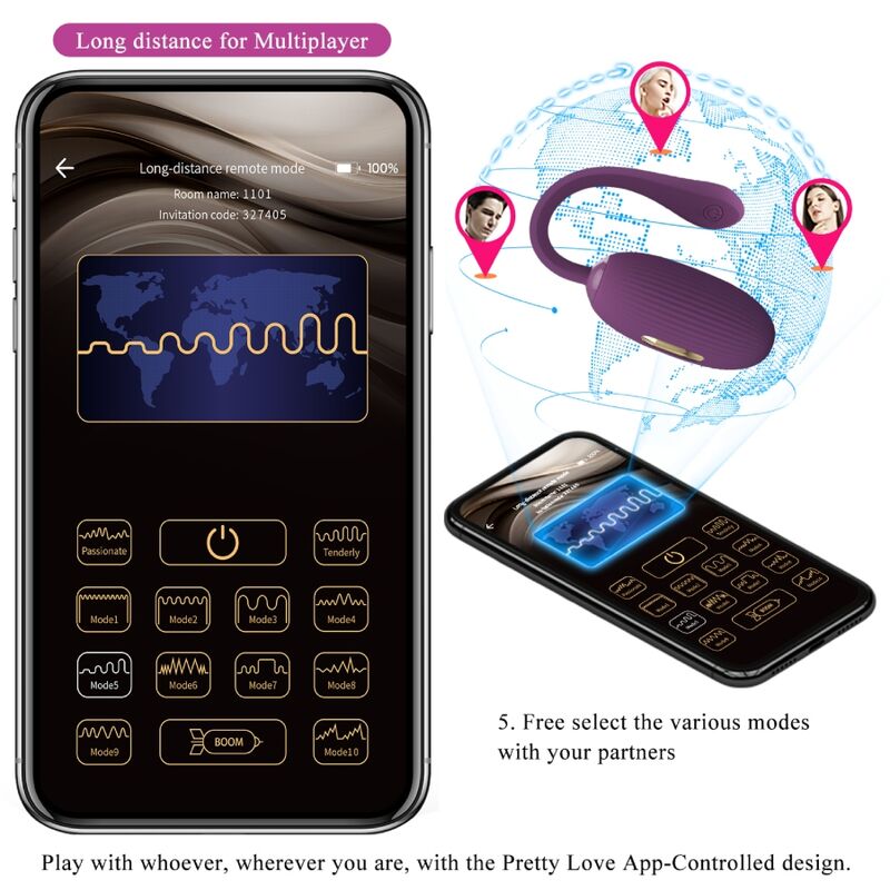 Pretty Love Doreen Huevo Vibrador Recargable Lila – Diseño Ergonómico Para Placer Versátil