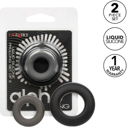 Comprar CALEXOTICS Alpha Set De 2 Anillos Prolong Gris – Conjunto Con Diseño Ergonómico Para Mayor Placer-Noxtic