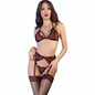 Comprar CHILIROSE CR 4468 Set Cuatro Piezas Rojo y Negro S M – Lencería Elegante Para Realzar Tus Curvas-Noxtic