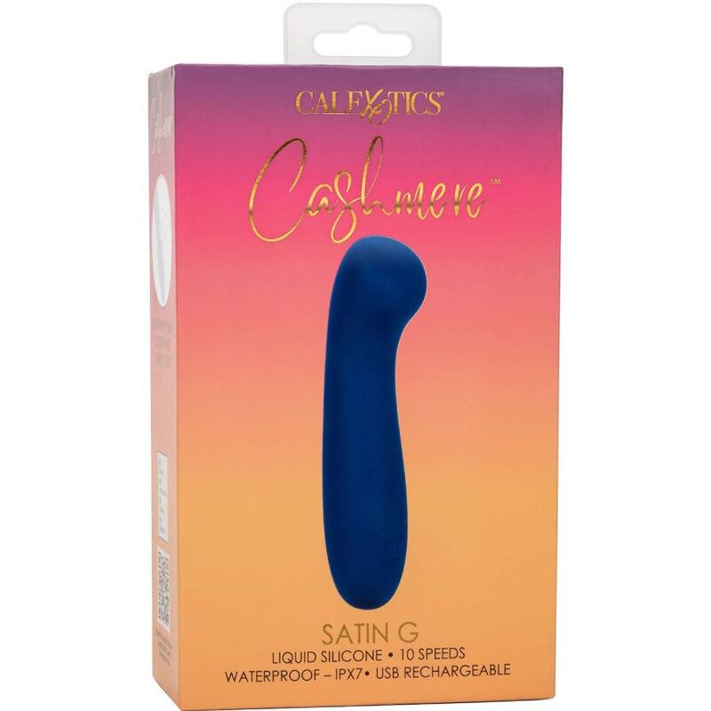 CALEXOTICS Cashmere Satin G Azul – Masajeador Elegante Con Silicona Médica Hipoalergénica