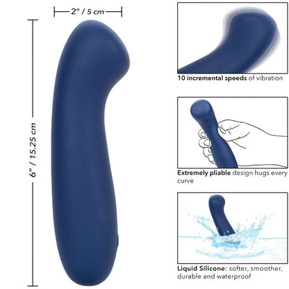 Comprar CALEXOTICS Cashmere Satin G Azul – Masajeador Elegante Con Silicona Médica Hipoalergénica-Noxtic