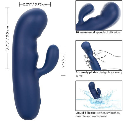 Comprar CALEXOTICS Cashmere Silk Duo Azul – Masajeador De Doble Motor Con Diseño Elegante-Noxtic
