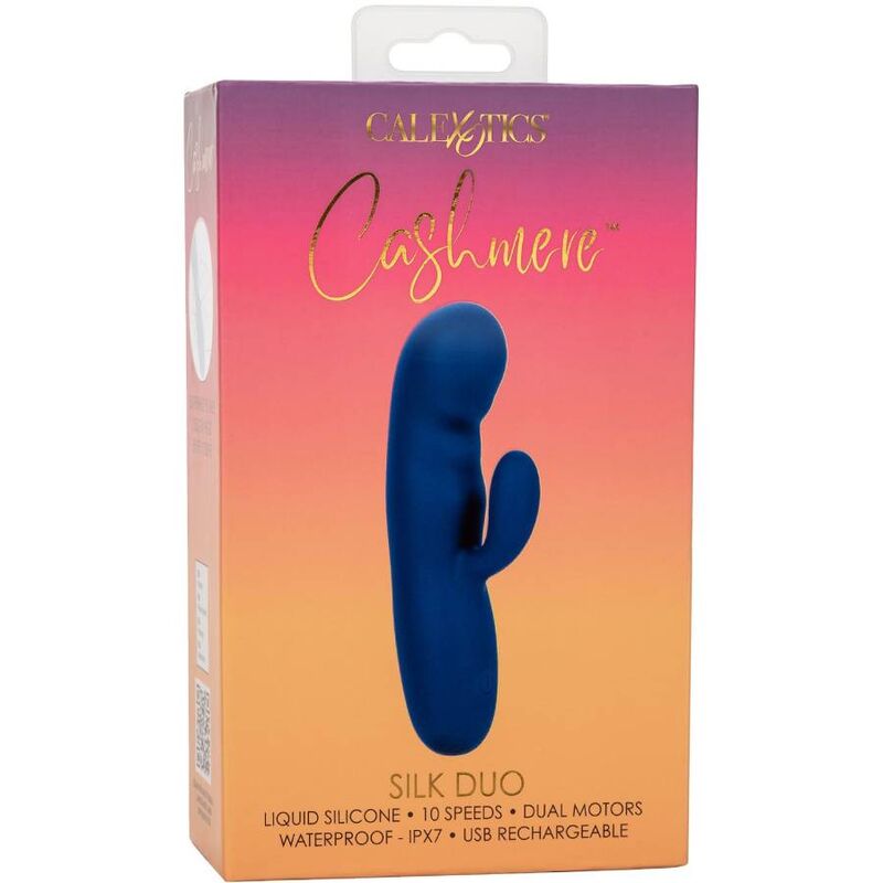 CALEXOTICS Cashmere Silk Duo Azul – Masajeador De Doble Motor Con Diseño Elegante