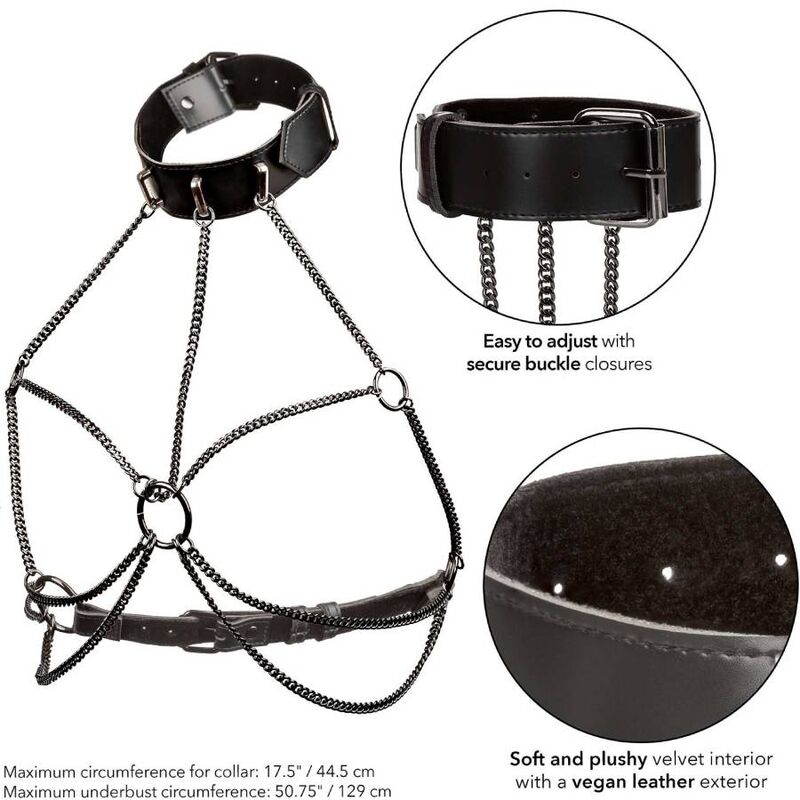 Comprar CALEXOTICS Euphoria Arnés De Cuello De Cadena Talla Grande – Diseño Contemporáneo Para Libertad Sensorial-Noxtic