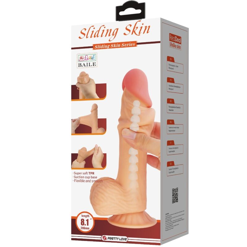 Dildo Pretty Love Sliding Skin Series – Design realistico con ventosa per un uso versatile