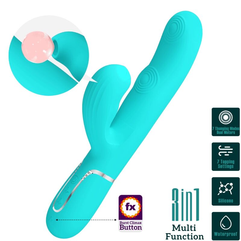 Pretty Love Perlita Vibratore Punto G 3 in 1 – Vibratore multifunzione con 7 modalità per un piacere personalizzato