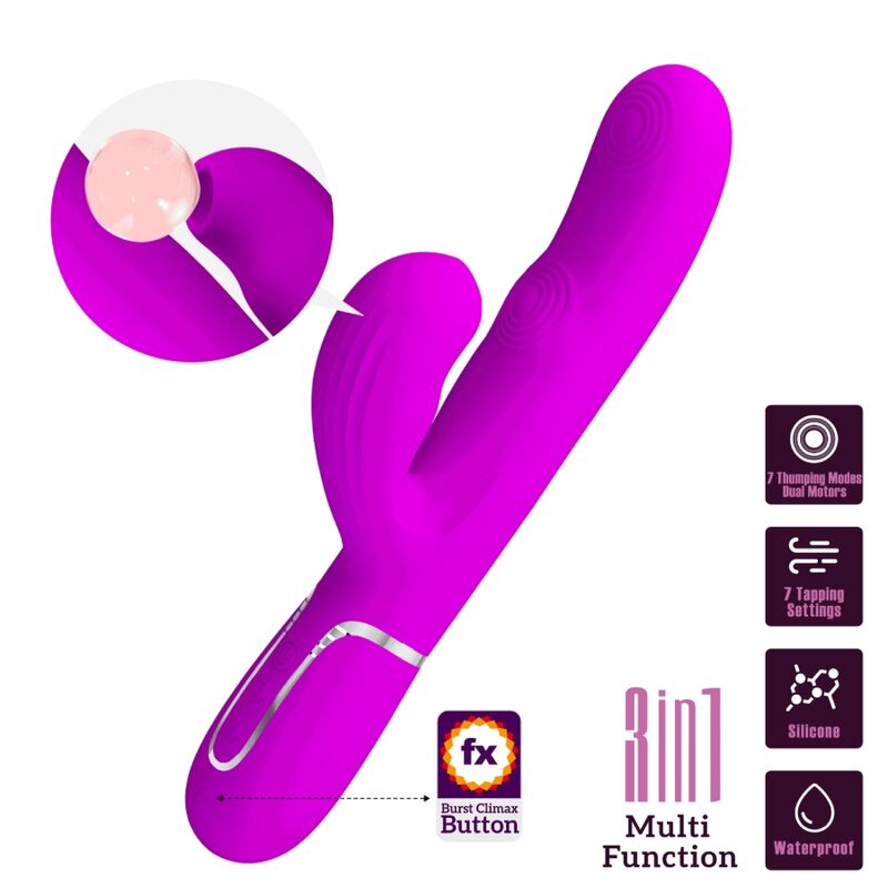 PRETTY LOVE Perlita Vibrador Multifuncional Violeta – Experiencia Única Con 7 Modos de Golpe