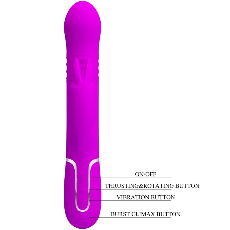 PRETTY LOVE Vibrador Coale Rabbit Perlas Violeta – Estimulador Con Diseño Elegante Para Placer Sensorial